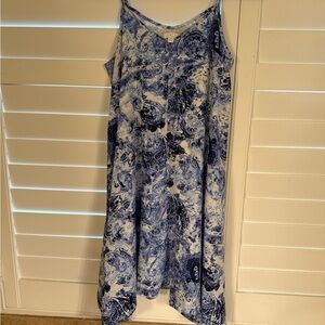 Charming Charlie Blue and White Asymmetrical Sundress